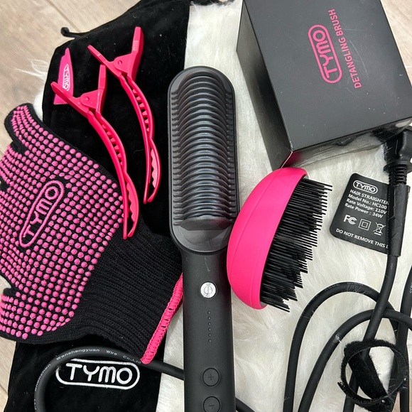 🔥SALE🔥•TYMO • Hair Straightening Comb • Black & Pink • - Picture 8 of 8